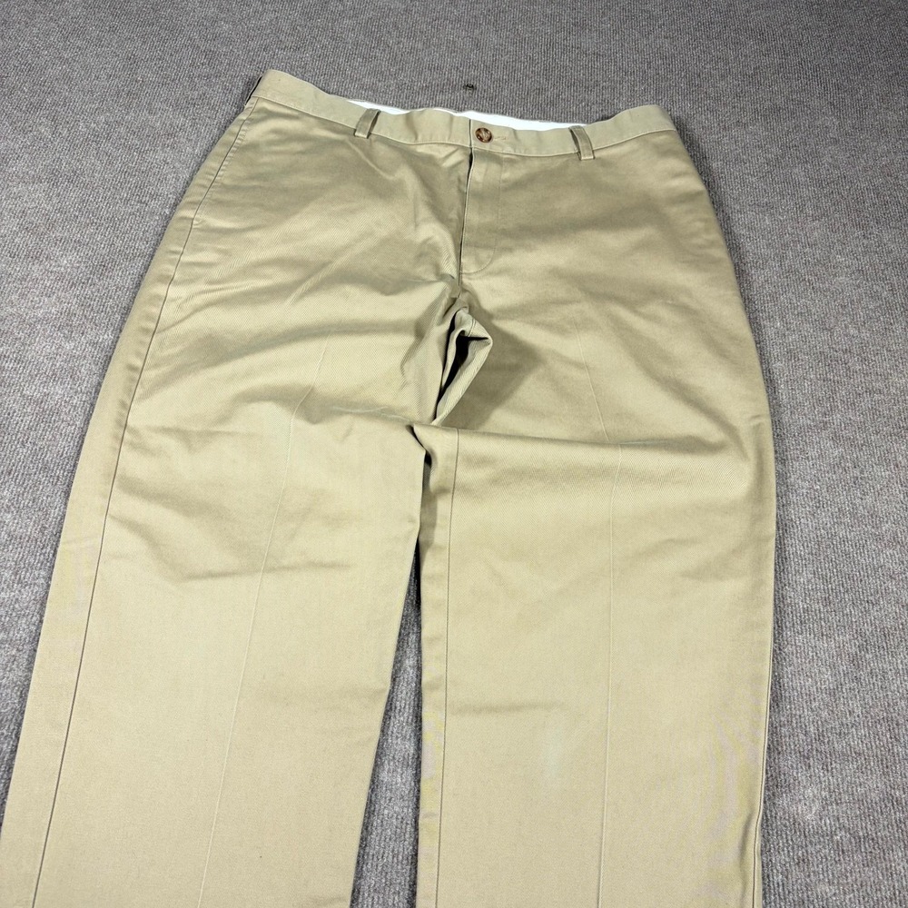 L.L.Bean Chino Pants Mens 37x30 Khaki Cotton Wrinkle Free Double L Classic Fit